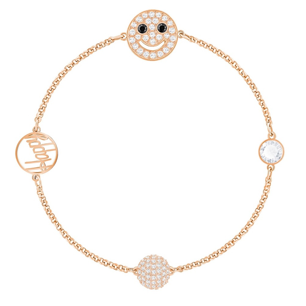 SWAROVSKI REMIX smiling face gold strand bracelet